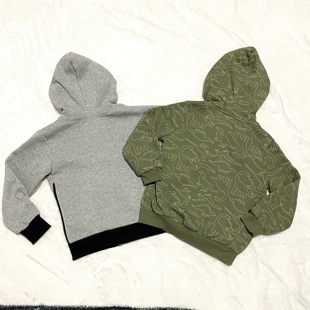Set Of 2 Hooded Zip-up Jackets Okie Dokie Retro Stitch Toddler Boy's Size 4T - Picture 5 of 5
